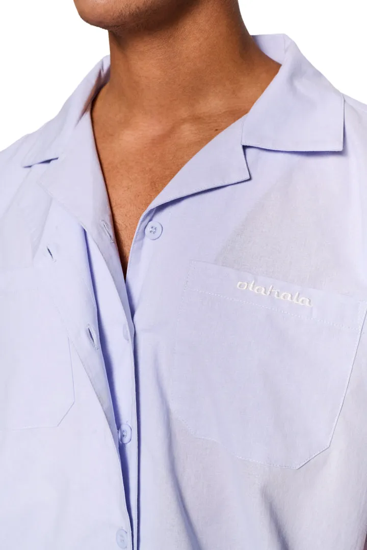 Layered Short Sleeve Shirt Blue