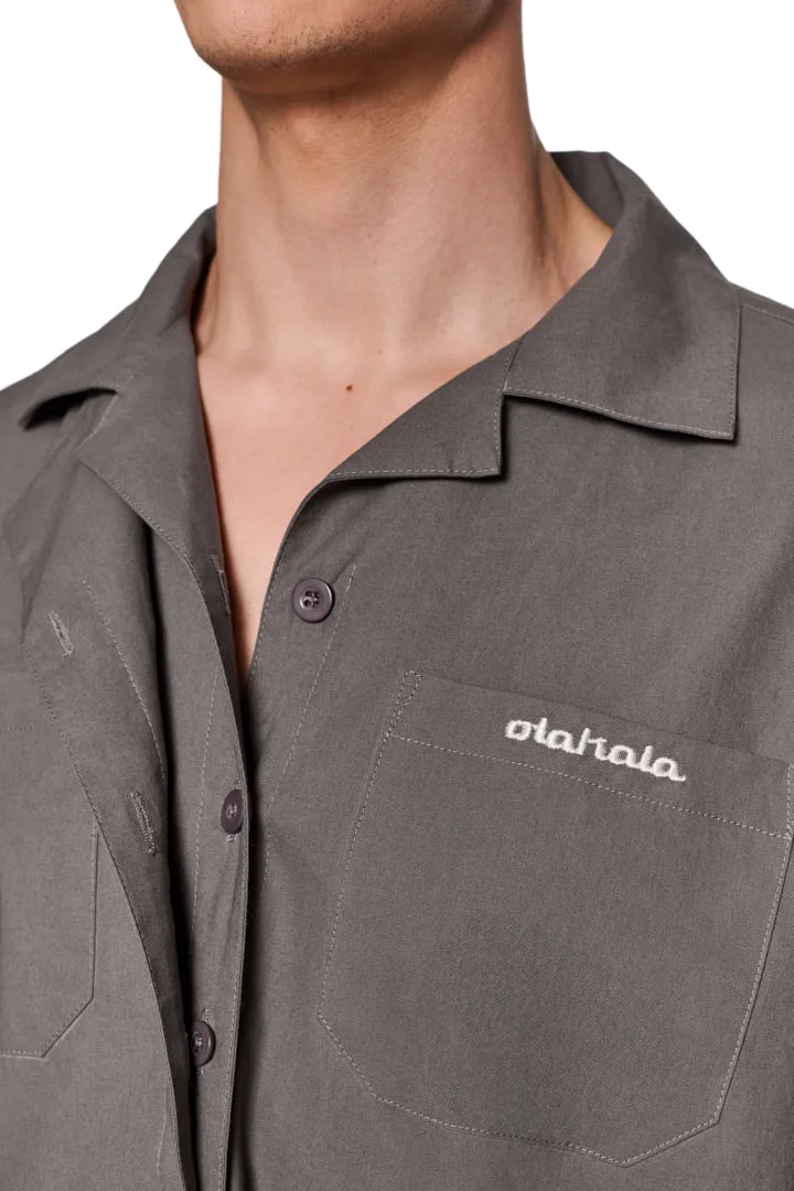 Layered Short Sleeve Shirt Gray