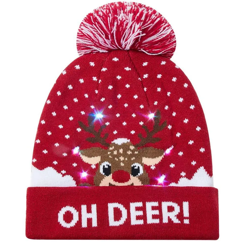 LED Christmas Knitted Hat