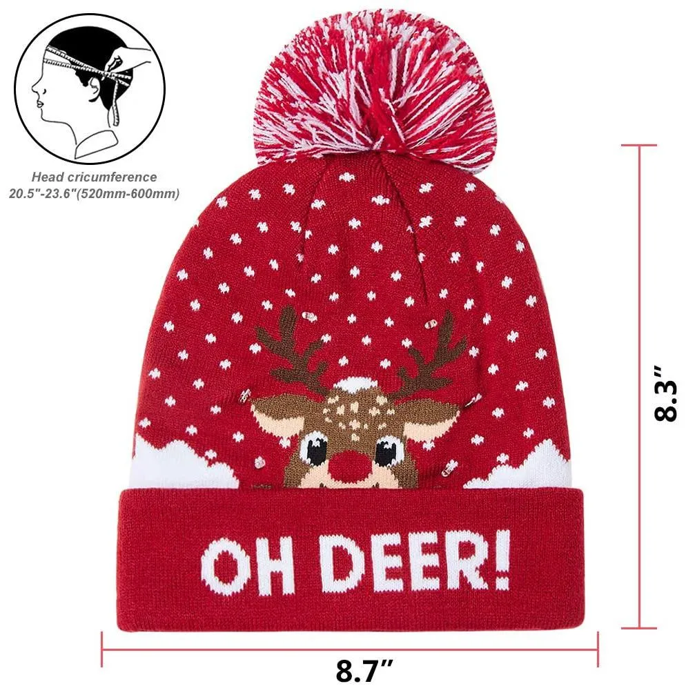 LED Christmas Knitted Hat