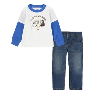 Levi's Boys More Friends Denim Jeans and T-shirt, 2 Piece Set - Sugar Swizzle