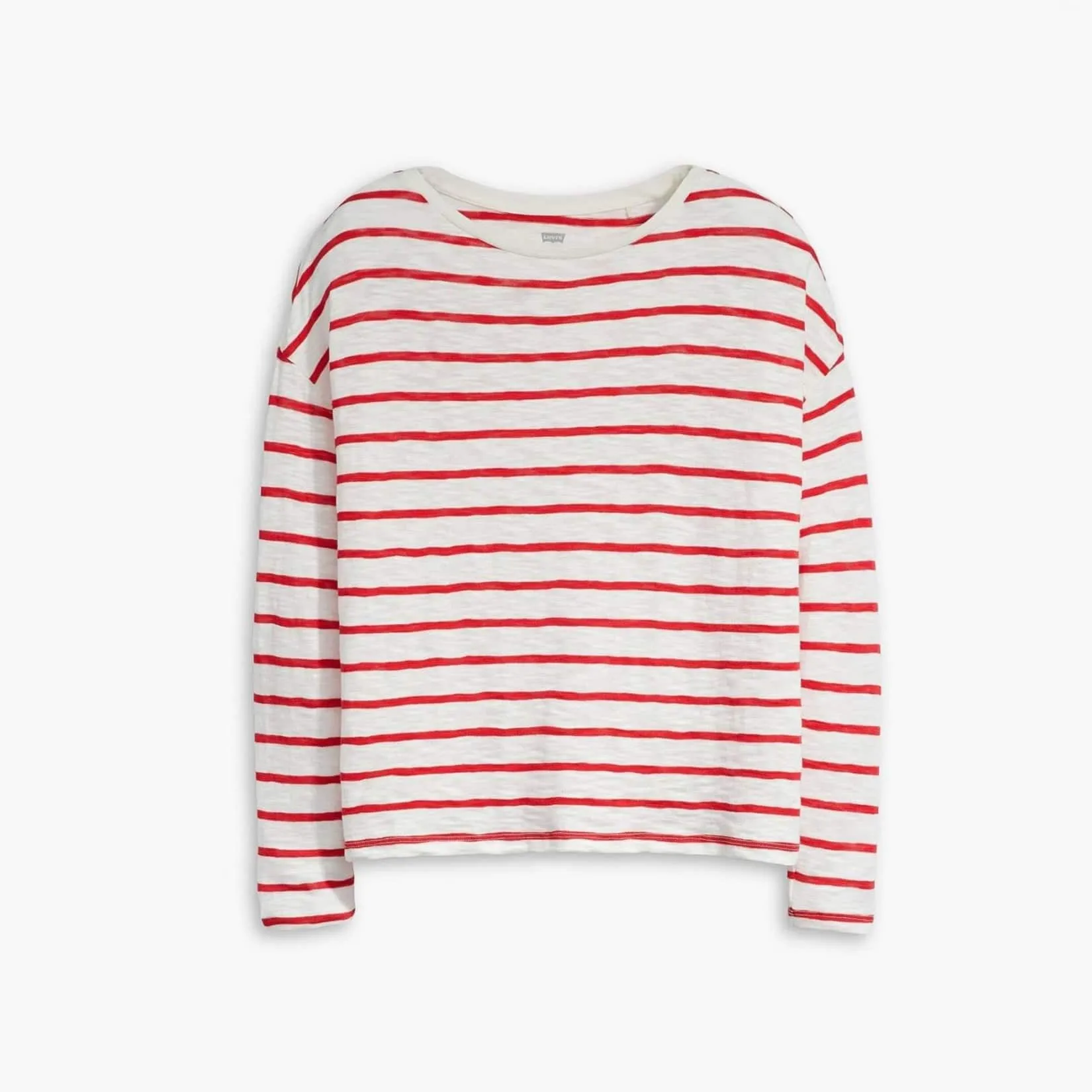 Levi's Margot Long Sleeve Tee Saint Stripe Script in Red