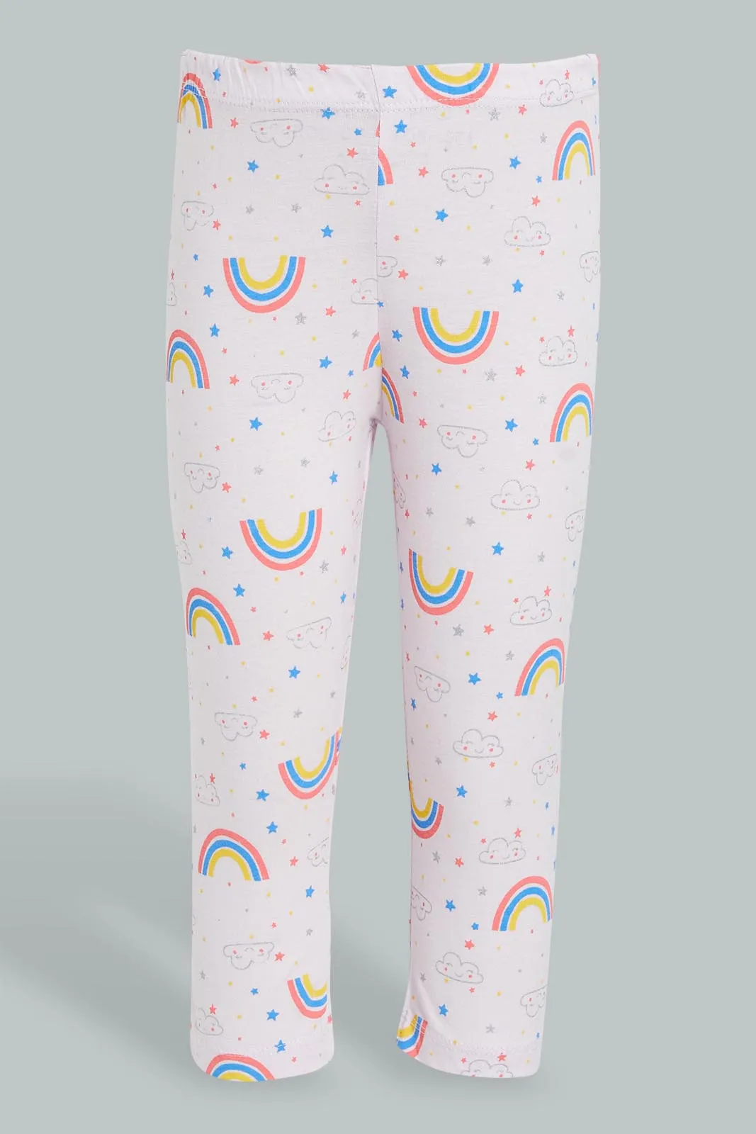 Lilac Rainbow Pyjama Set For Baby Girls (2 Piece)