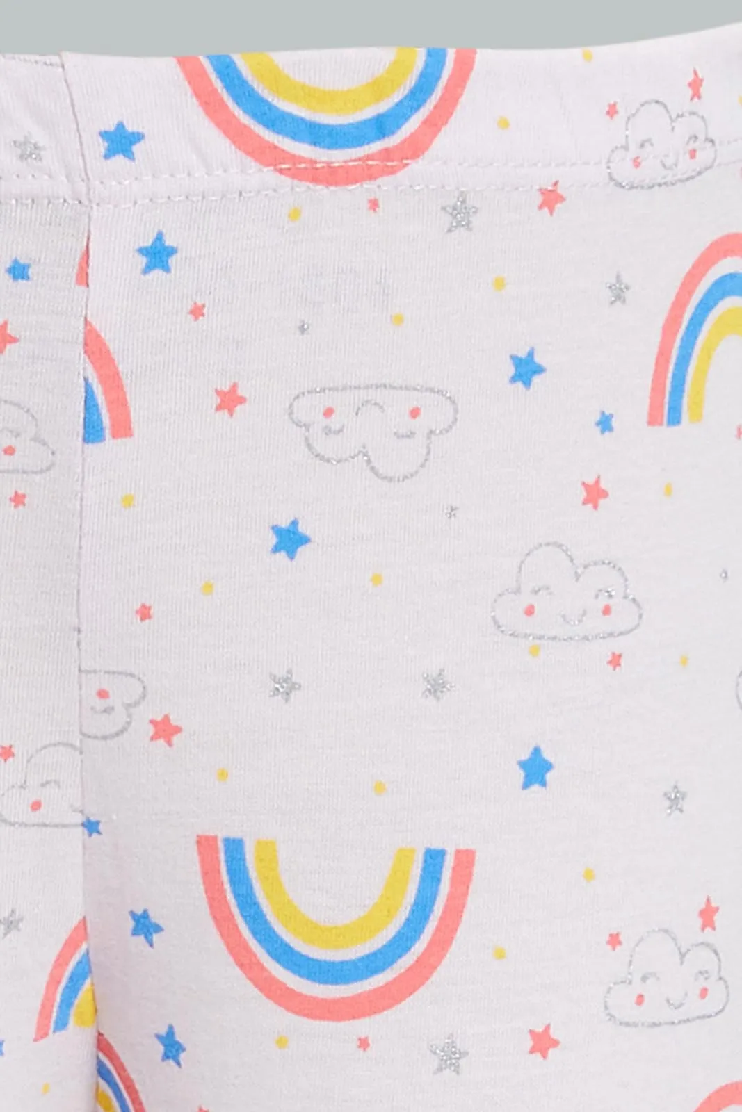 Lilac Rainbow Pyjama Set For Baby Girls (2 Piece)