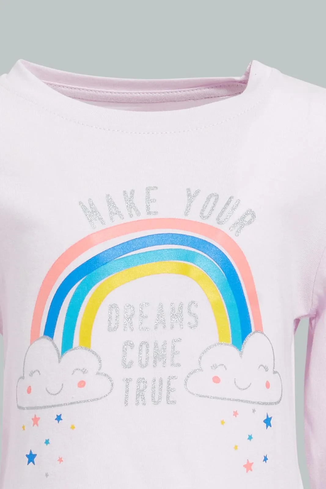 Lilac Rainbow Pyjama Set For Baby Girls (2 Piece)