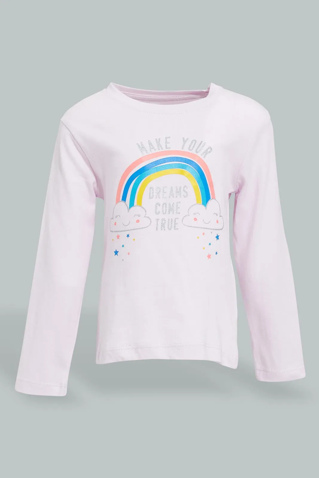 Lilac Rainbow Pyjama Set For Baby Girls (2 Piece)