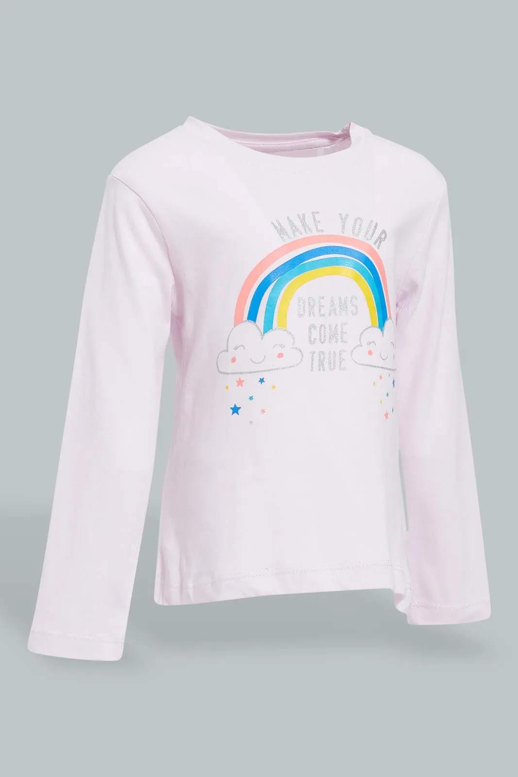 Lilac Rainbow Pyjama Set For Baby Girls (2 Piece)