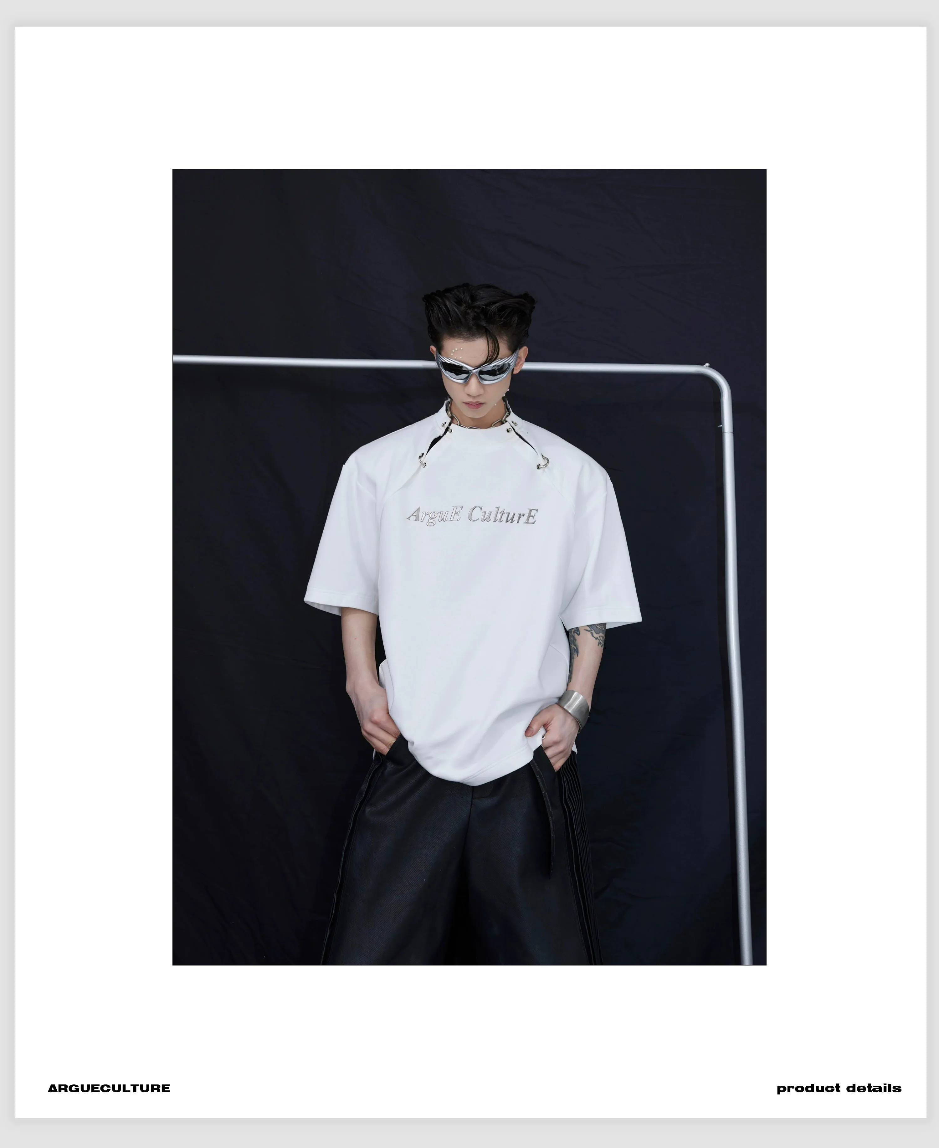 Linked Sleeve Splits Long Sleeve T-Shirt
