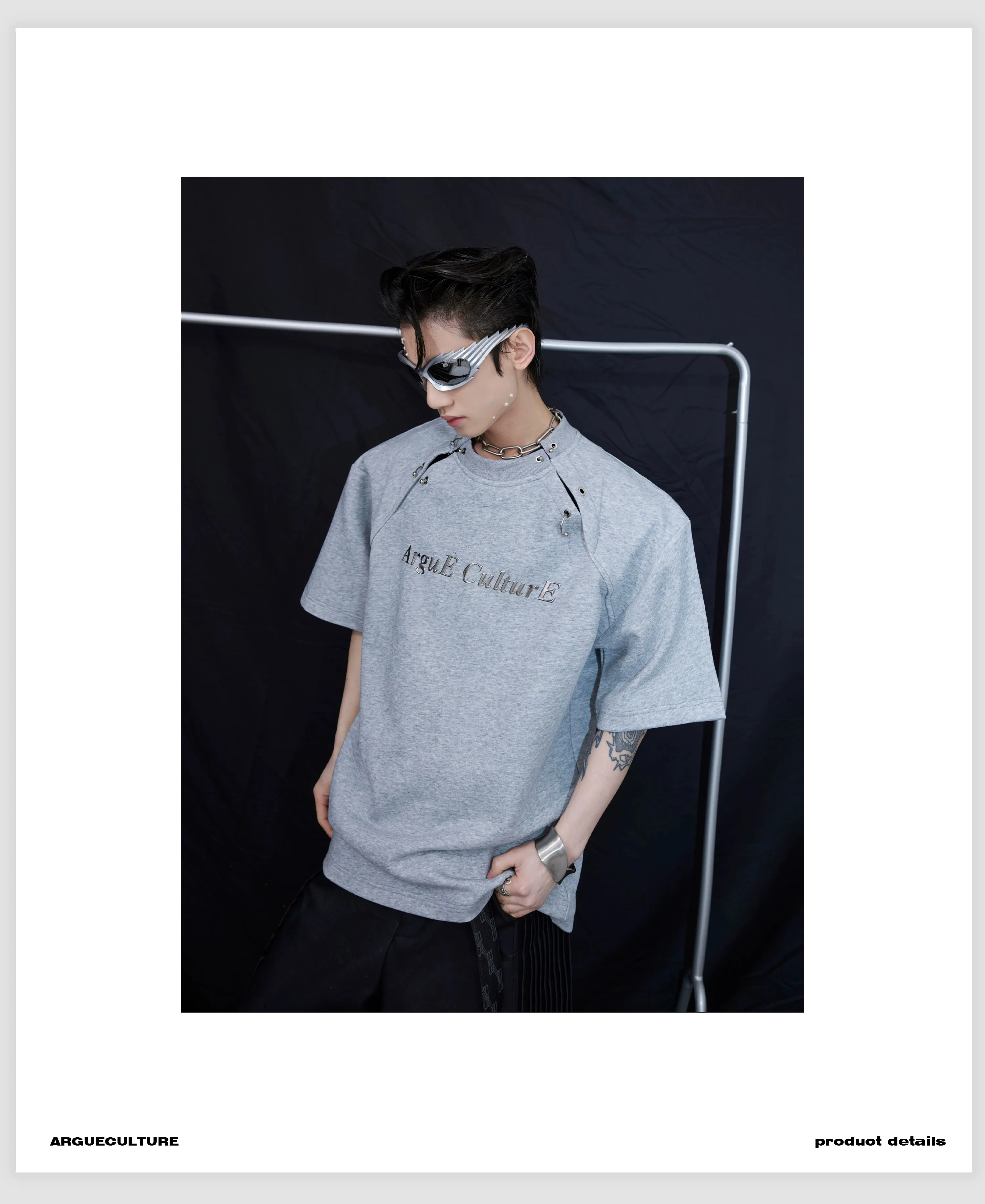 Linked Sleeve Splits Long Sleeve T-Shirt