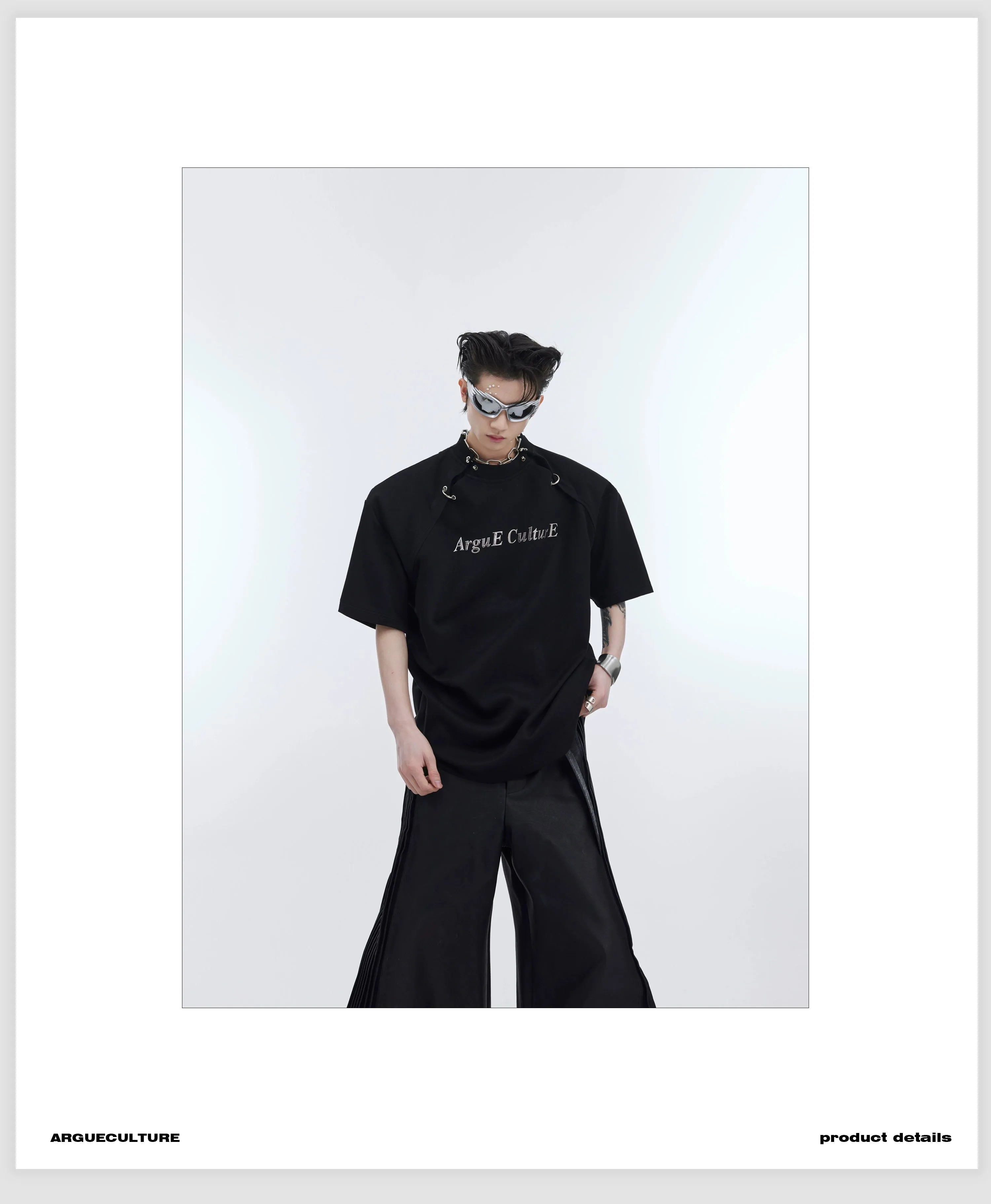 Linked Sleeve Splits Long Sleeve T-Shirt