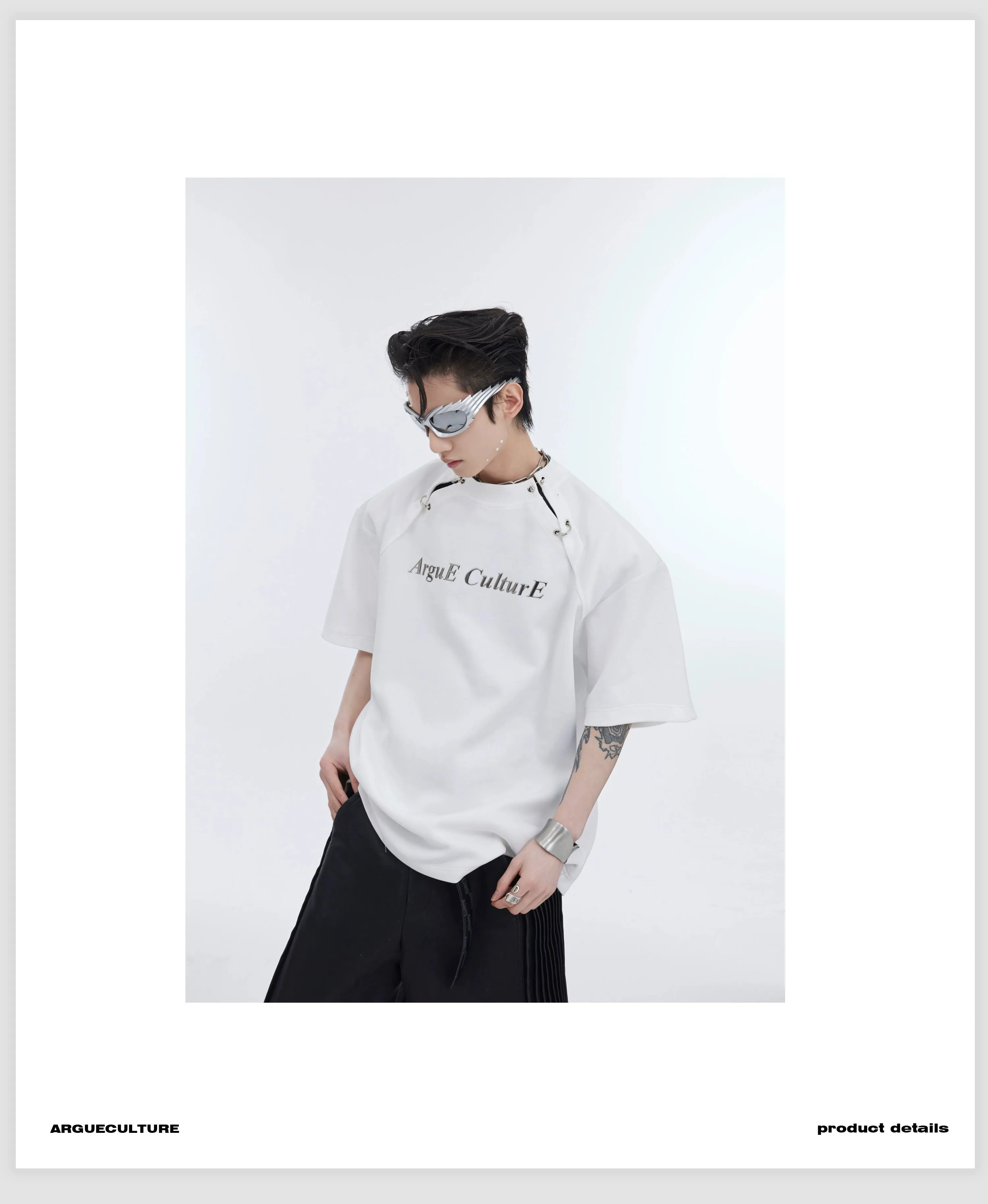 Linked Sleeve Splits Long Sleeve T-Shirt