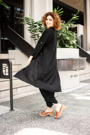 LINNEN PLAIN FRAYED JACKET