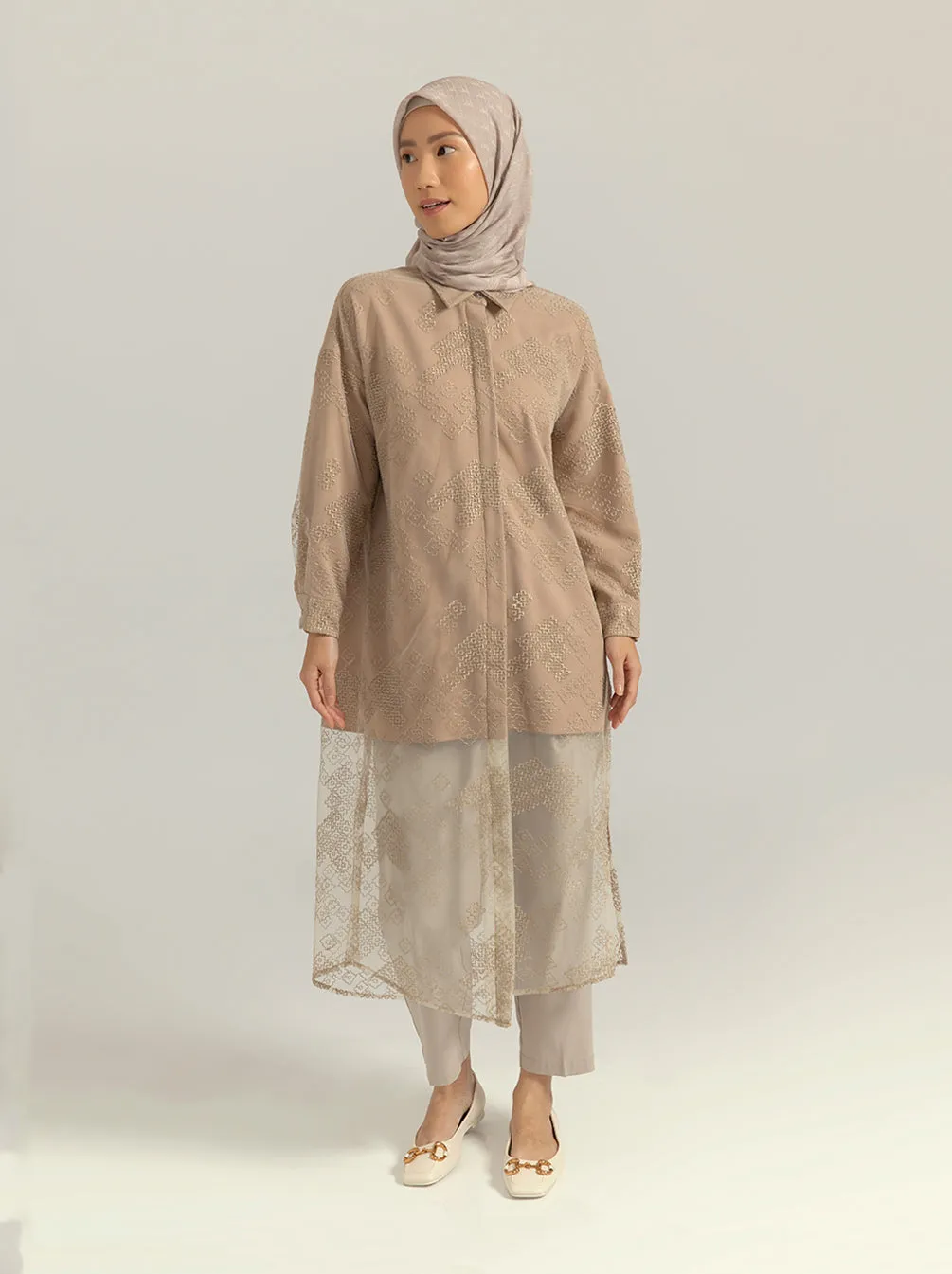 LIVY LACE TUNIC POTTERY