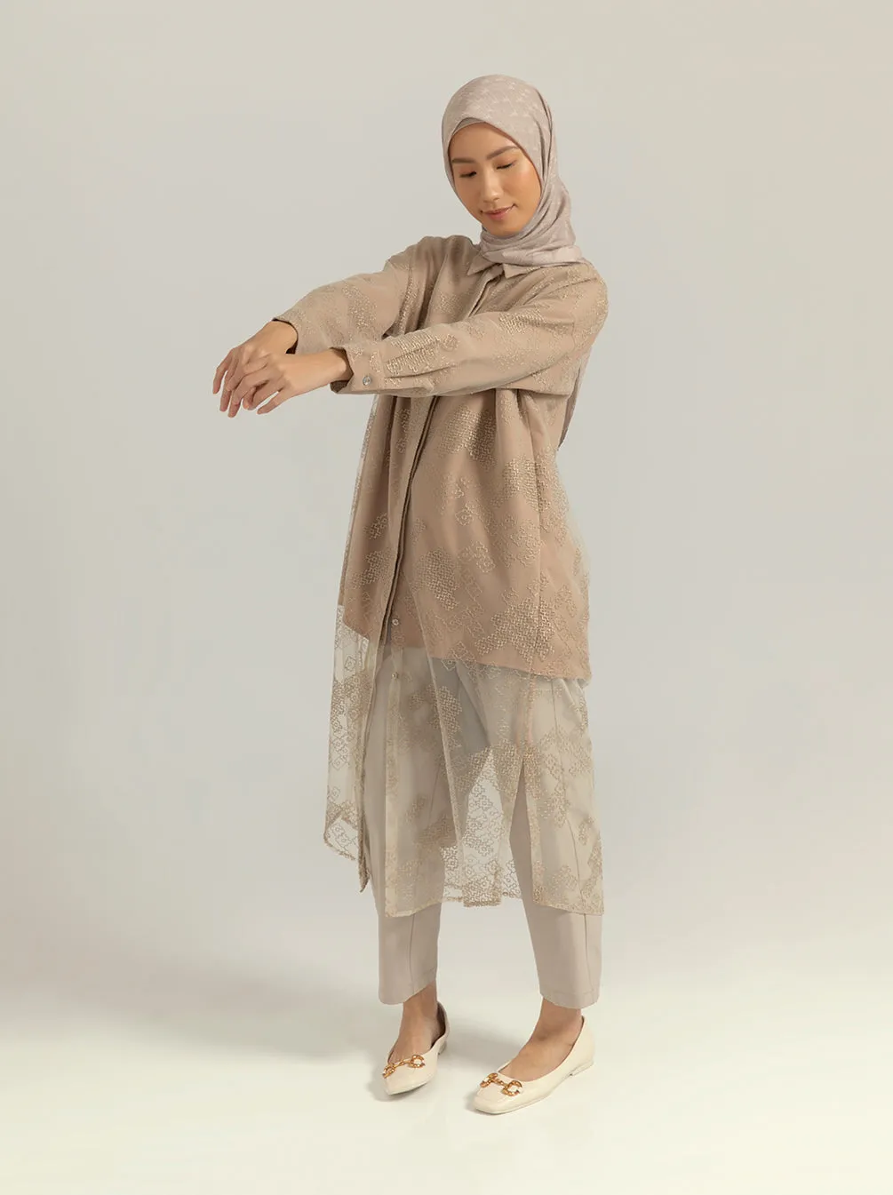 LIVY LACE TUNIC POTTERY
