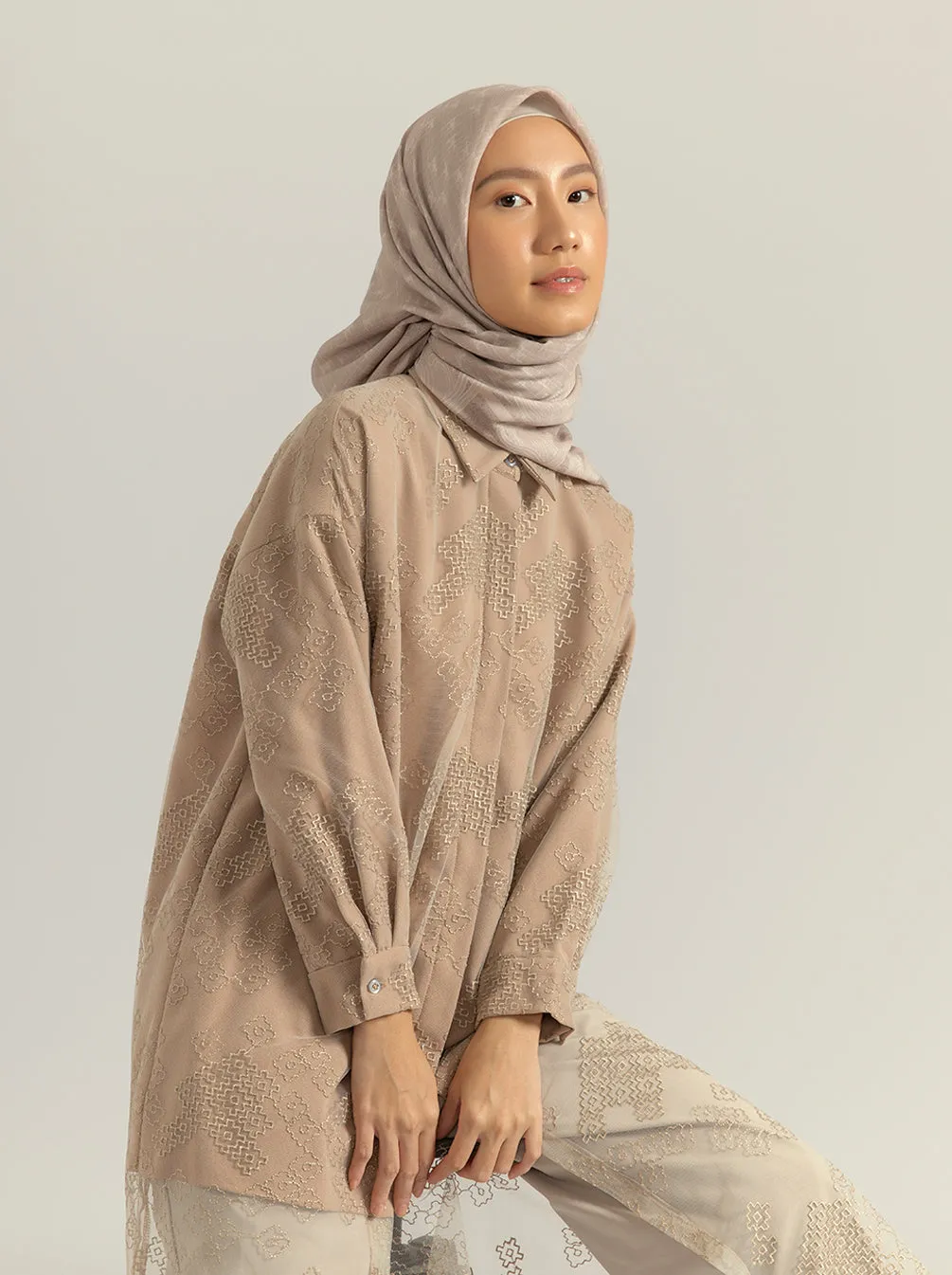 LIVY LACE TUNIC POTTERY