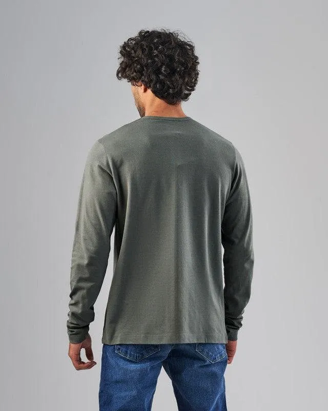 LONG SLEEVE SLIM T-SHIRT  - DARK OLIVE