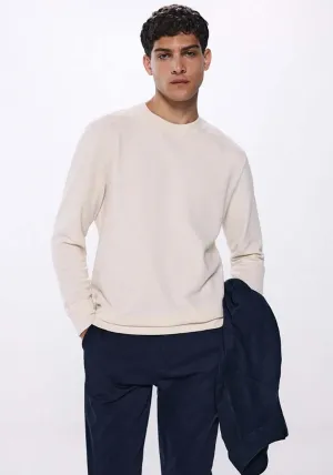 Long Sleeve T-Shirt With Cuffs - White