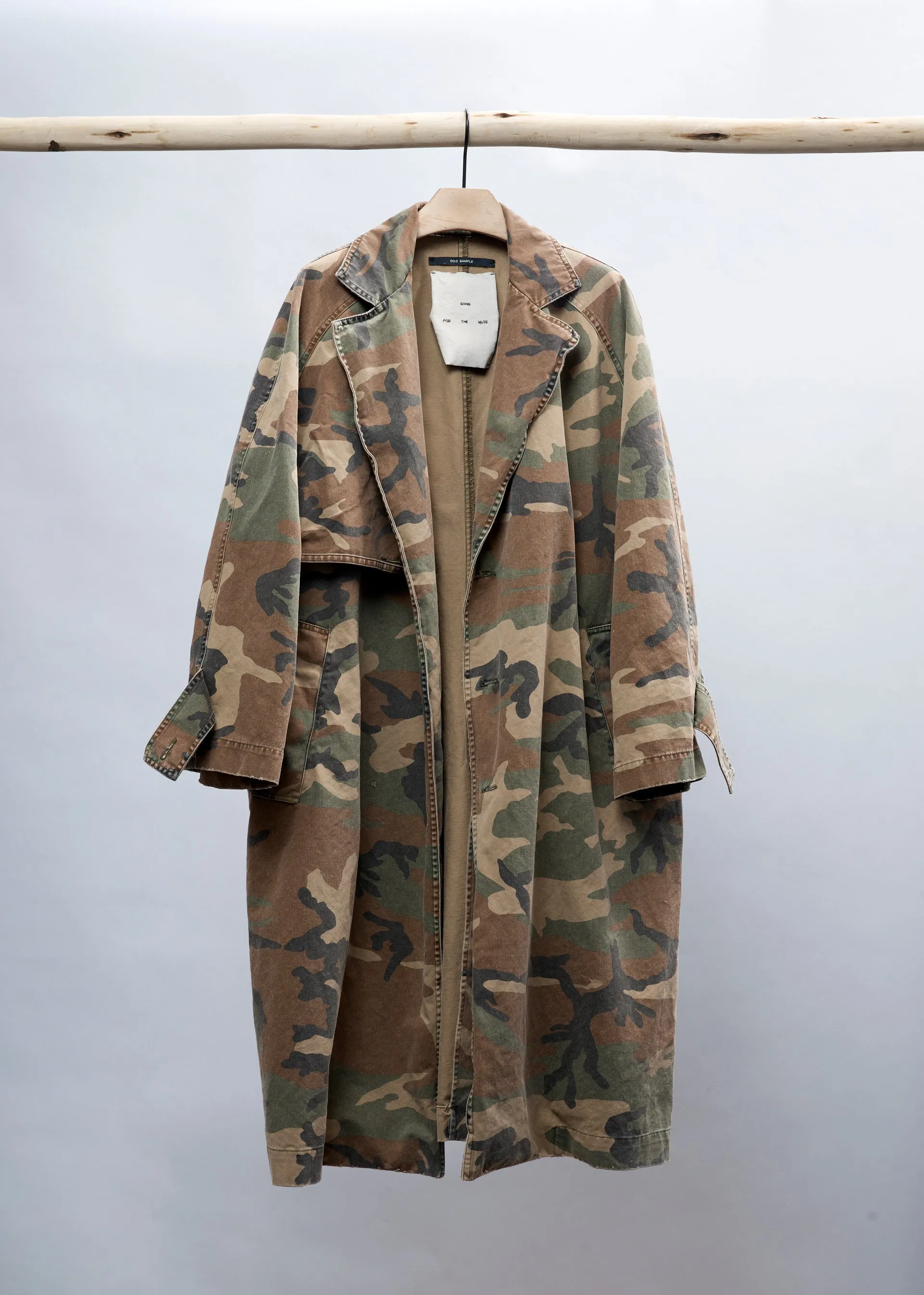 Long Trench Coat - Washed Camouflage (Green) Archive