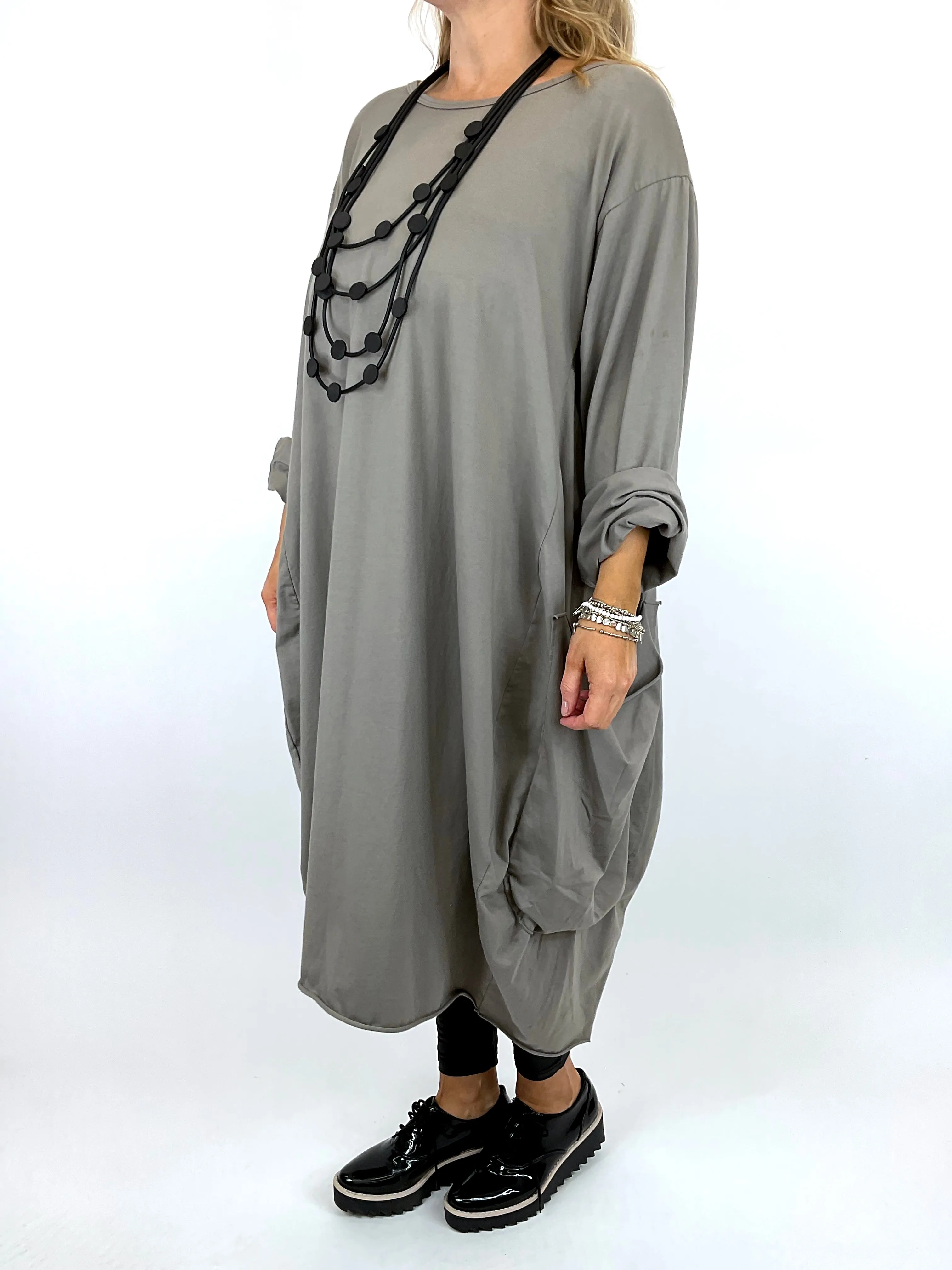 Made in Italy Lagenlook Martha Pocket Tunic in Mocha. Code 9904