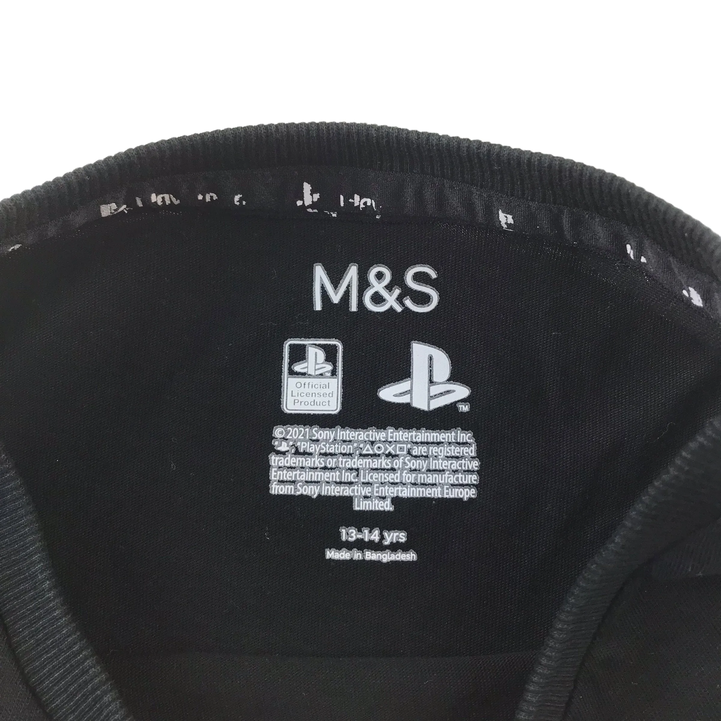 M&S t-shirt 13-14 years black PlayStation print long sleeve cotton
