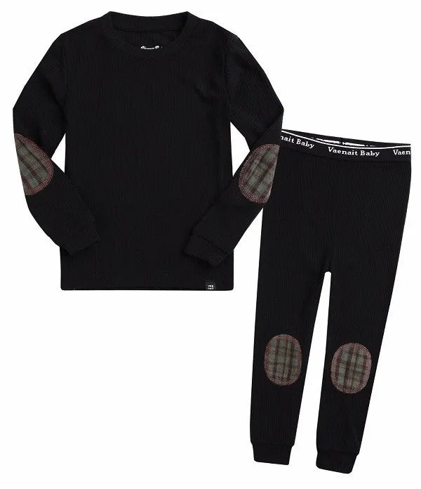 Maple Patch Black Long Sleeve Pajama