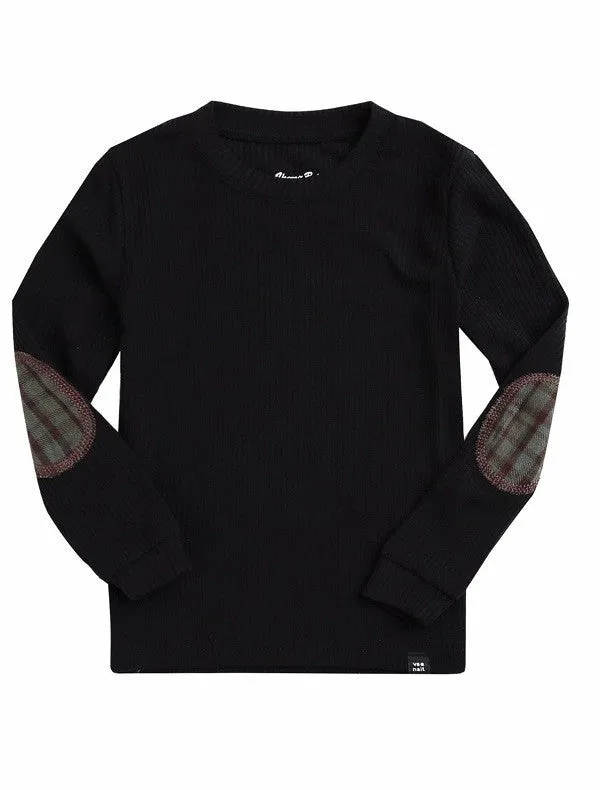 Maple Patch Black Long Sleeve Pajama