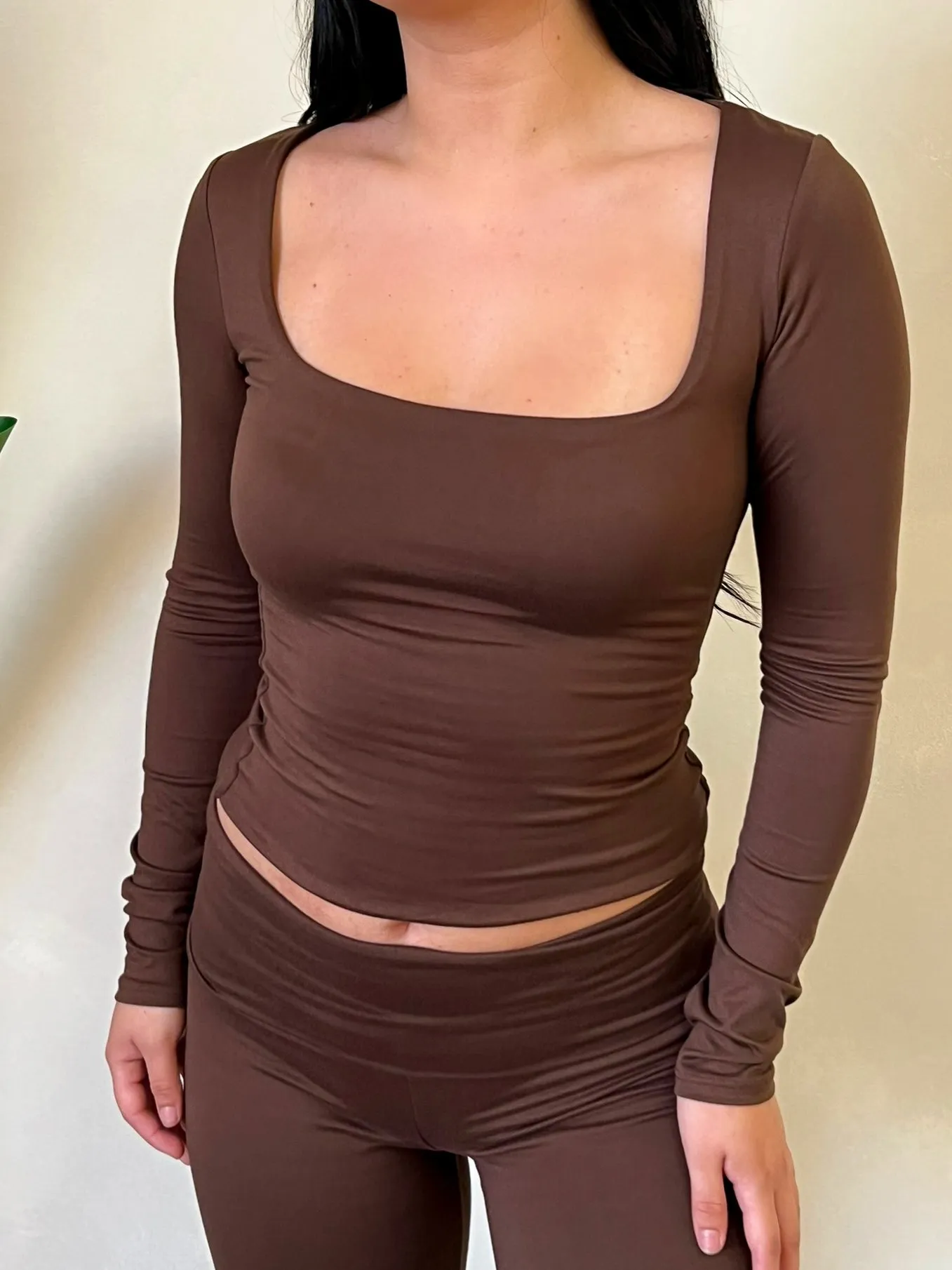 Mariah Long Sleeve Top (Brown)
