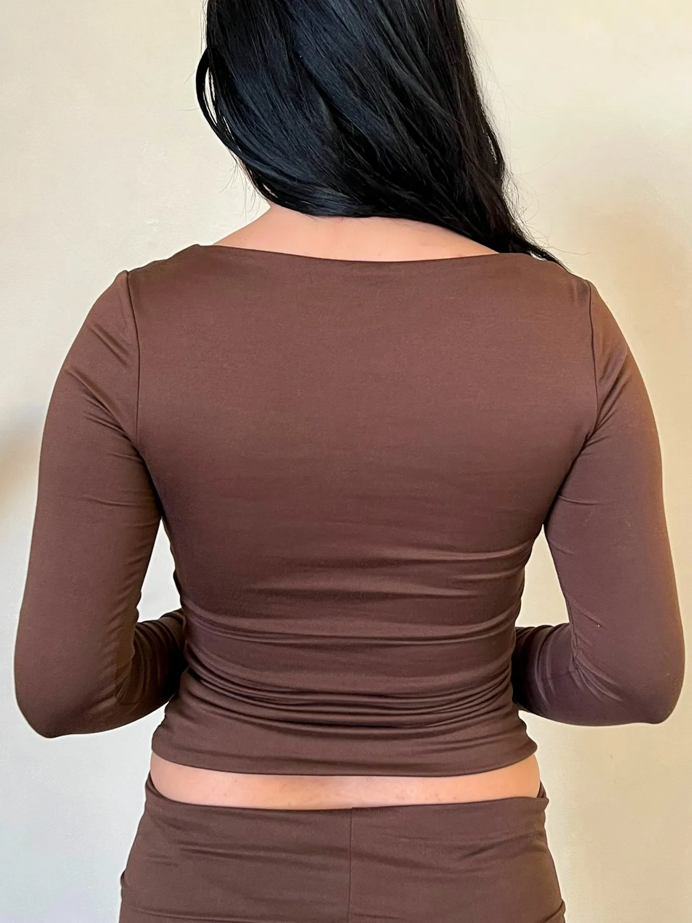 Mariah Long Sleeve Top (Brown)