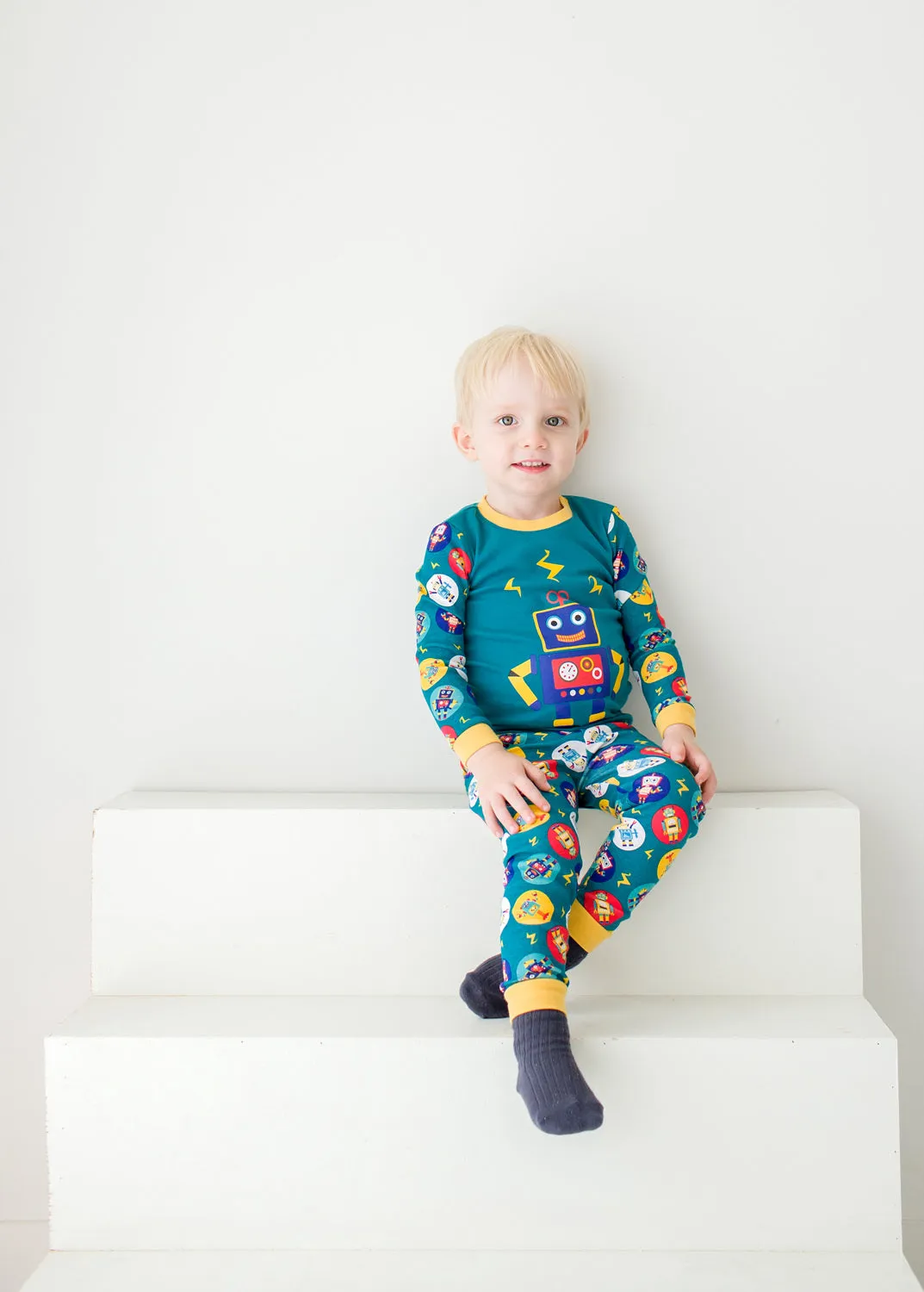 Mega Robot Green Long Sleeve Pajama