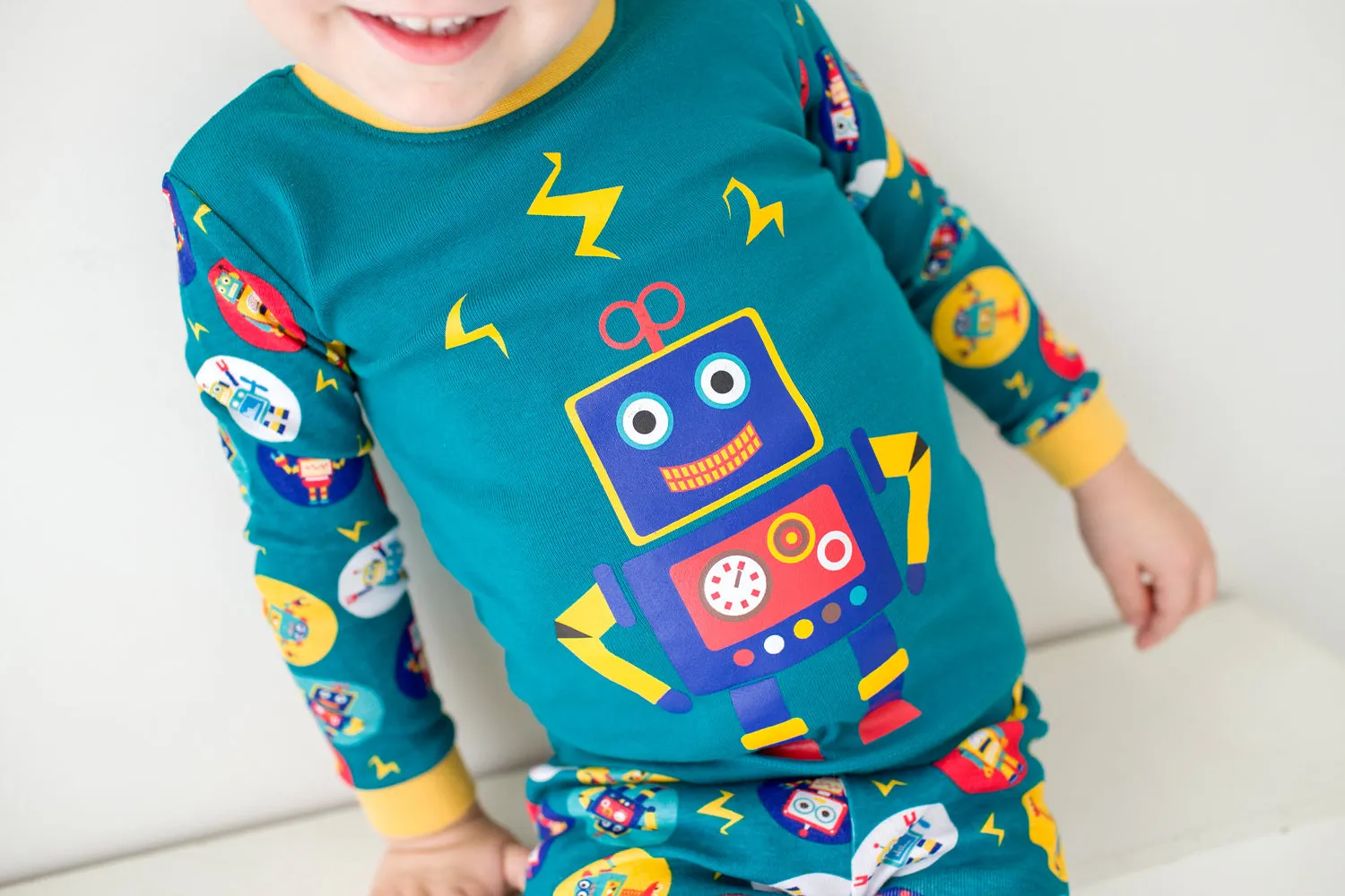 Mega Robot Green Long Sleeve Pajama