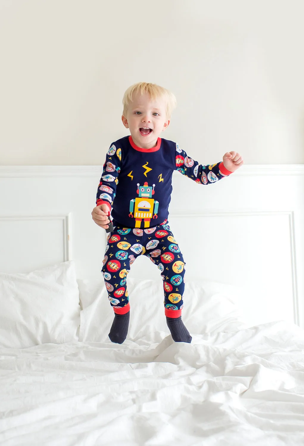 Mega Robot Navy Long Sleeve Pajama