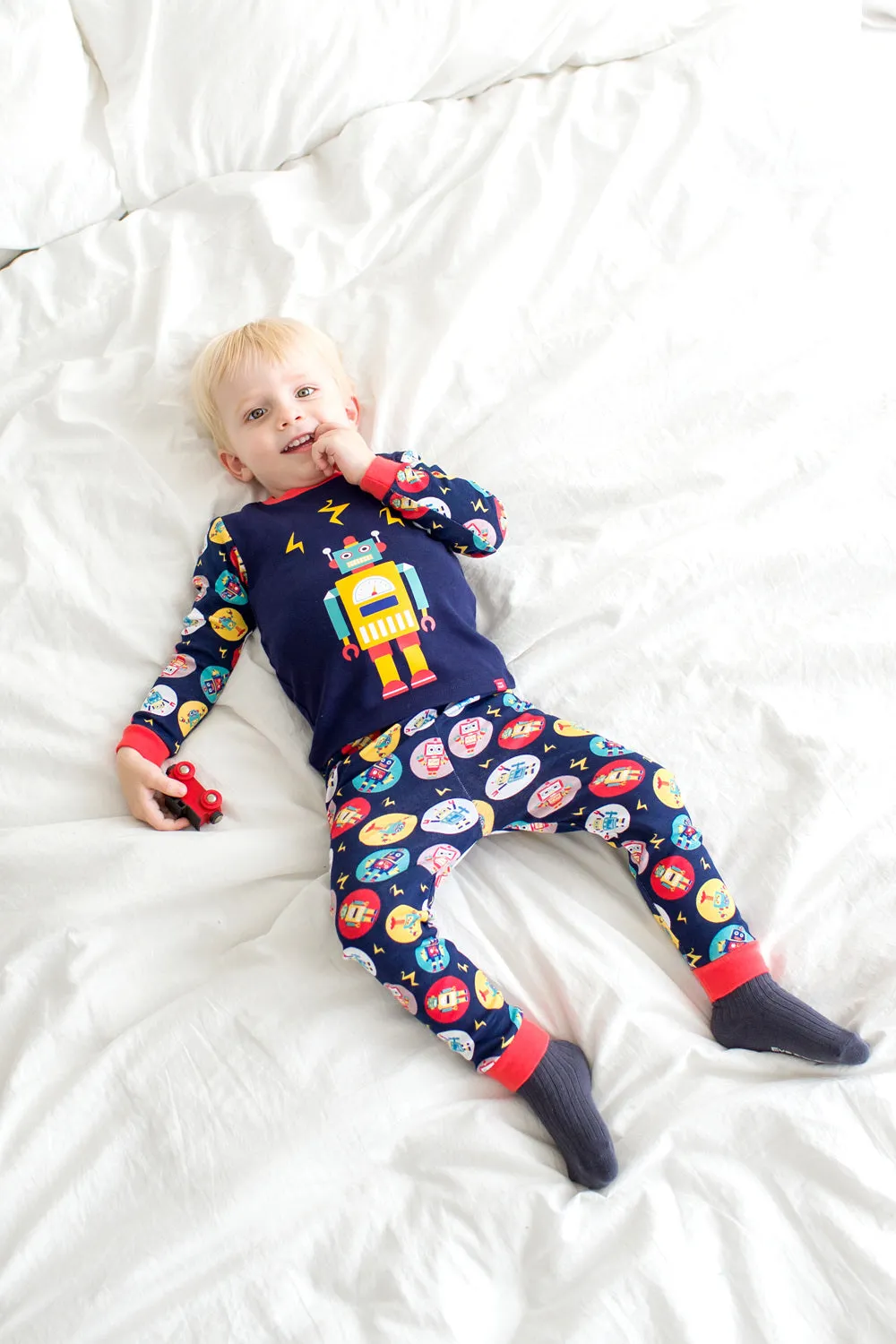 Mega Robot Navy Long Sleeve Pajama
