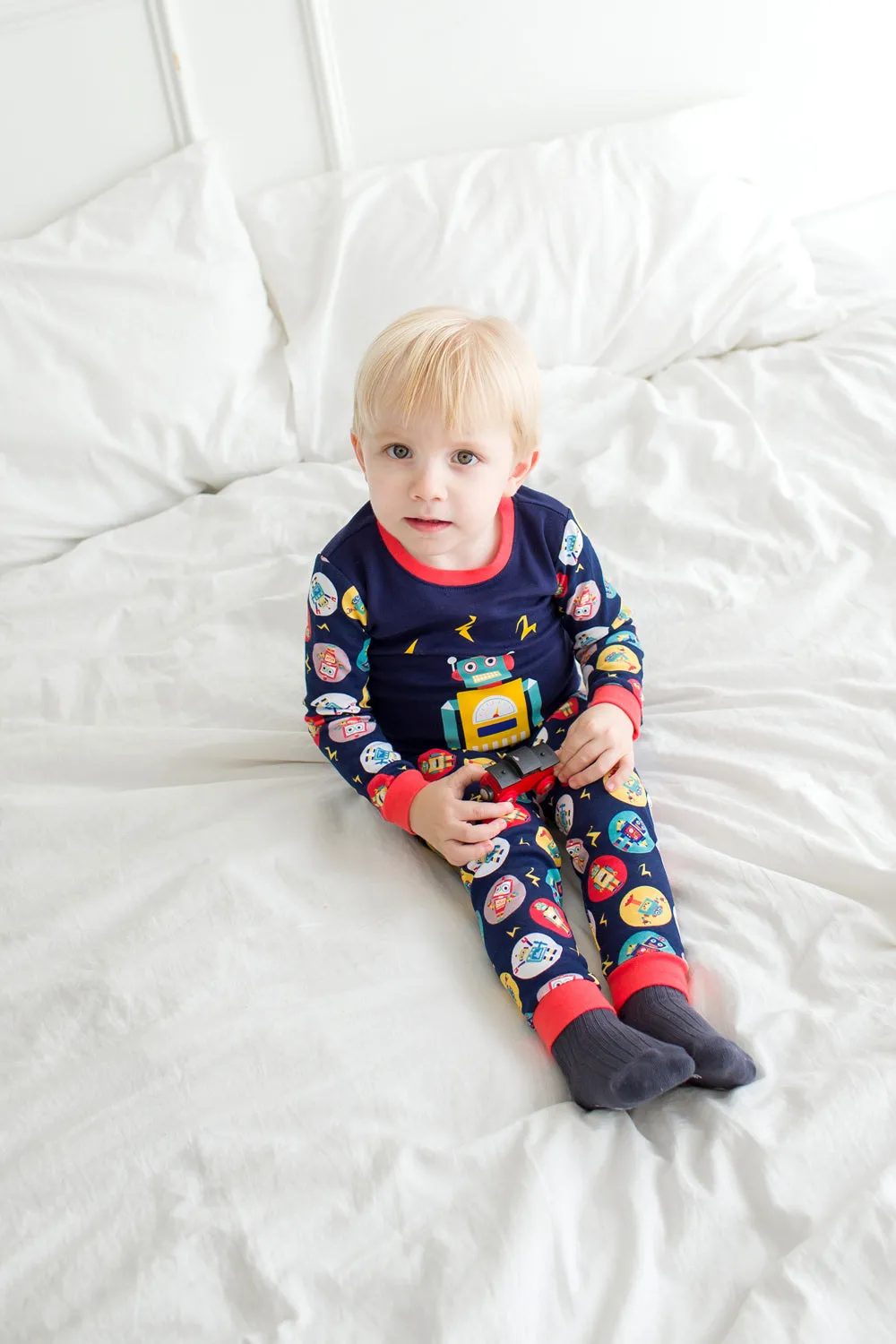 Mega Robot Navy Long Sleeve Pajama