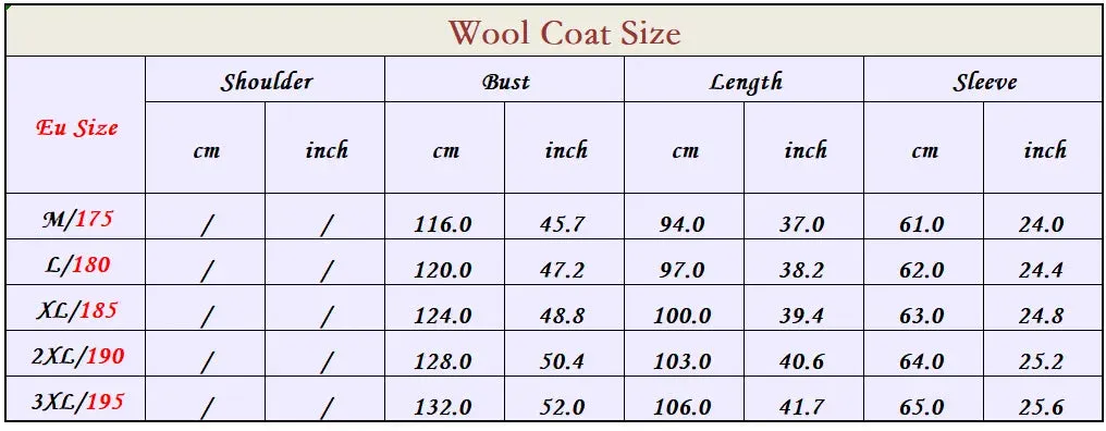 Men Casual Cashmere Slim Trench Coat