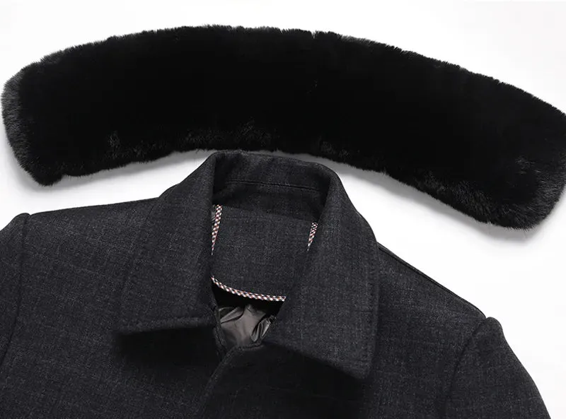Men Casual Cashmere Slim Trench Coat