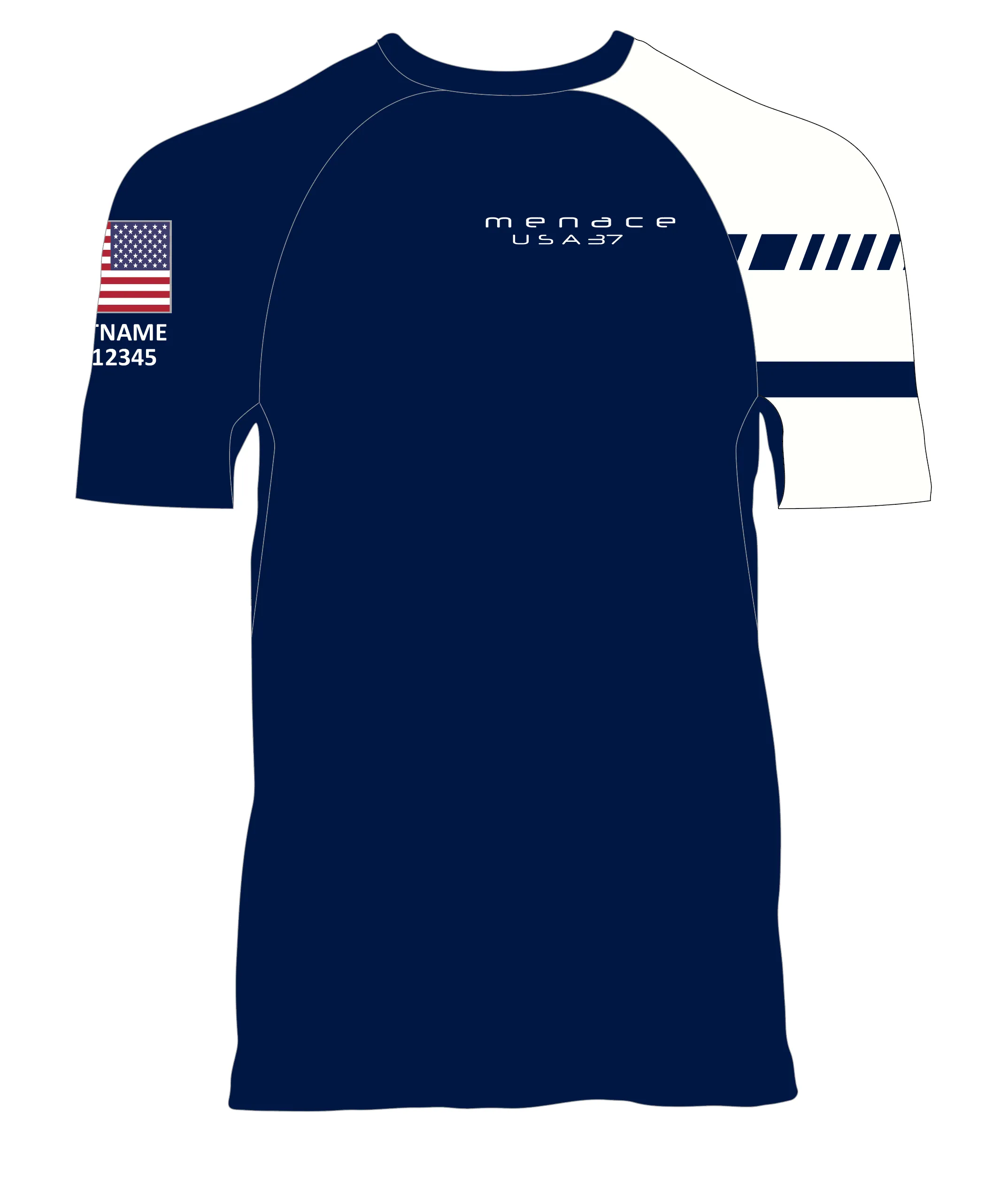 MEN SHORTY T SHIRT TOP SHORT SLEEVE NAVY | RUSHING / MENACE | PSNLZ'D