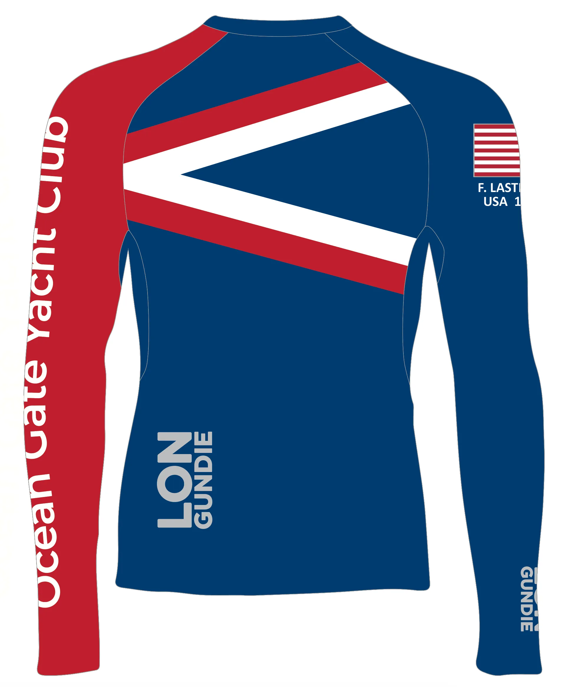 MEN TECH-TEE TOP LONG SLEEVE BLUE | OCEAN GATE YACHT CLUB | PSNLZ'D