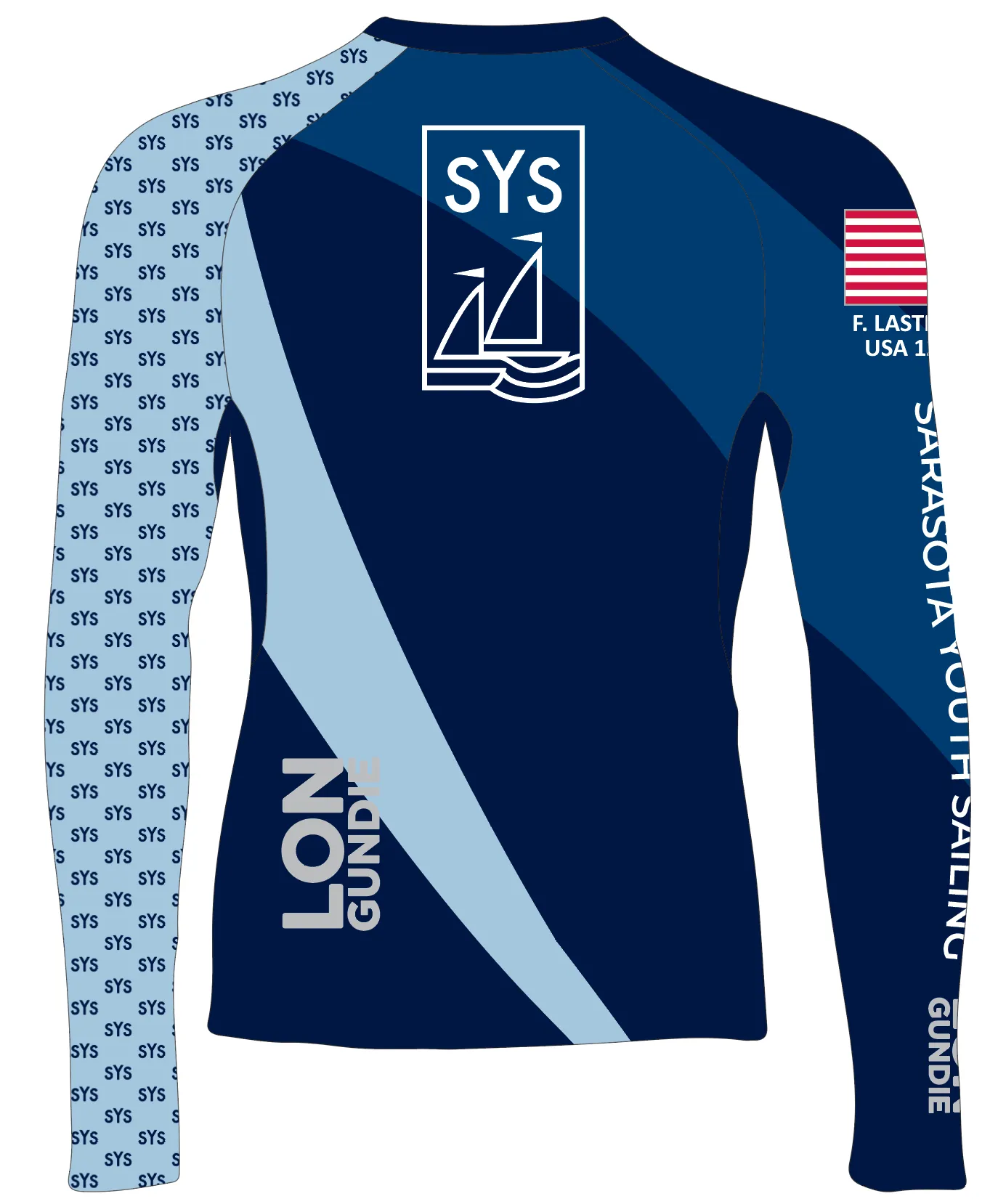 MEN TECH-TEE TOP LONG SLEEVE BLUE | SARASOTA YOUTH SAILING | PSNLZ'D