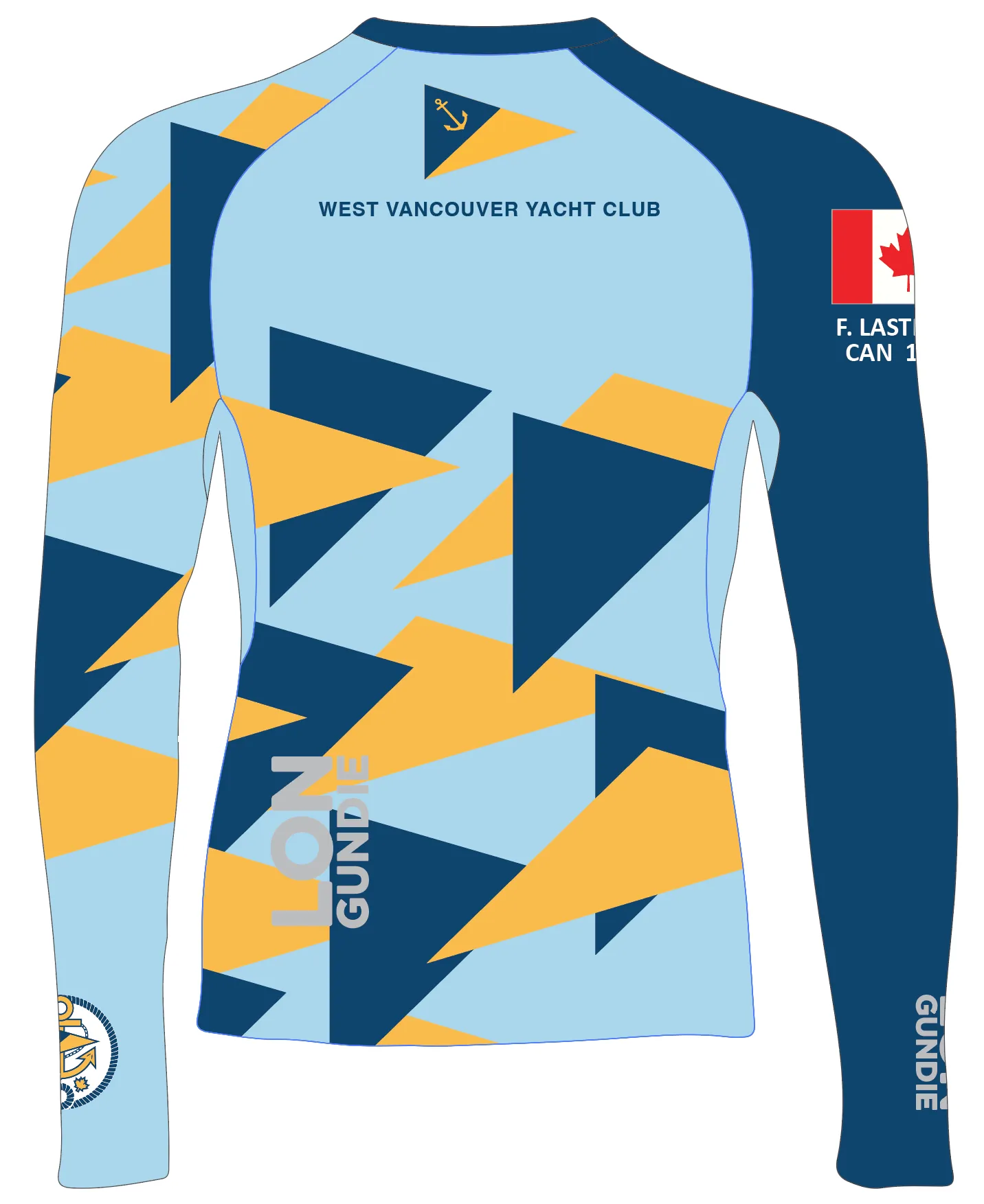 MEN TECH-TEE TOP LONG SLEEVE BLUE | WEST VANCOUVER YACHT CLUB | PSNLZ'D