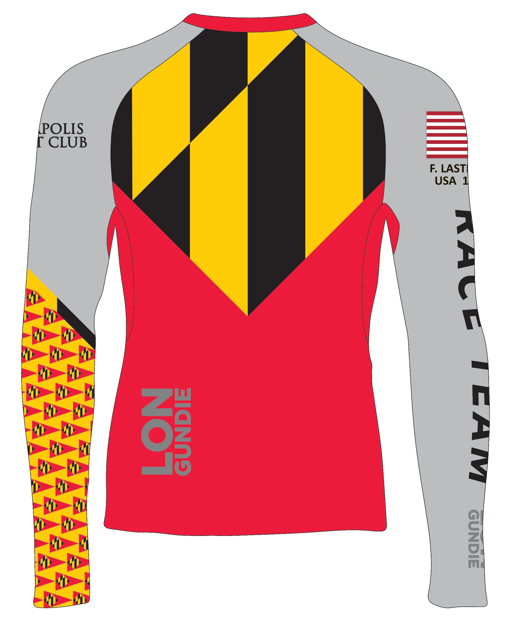 MEN TECH-TEE TOP LONG SLEEVE GRAY RACE | ANNAPOLIS YC | PSNLZ'D