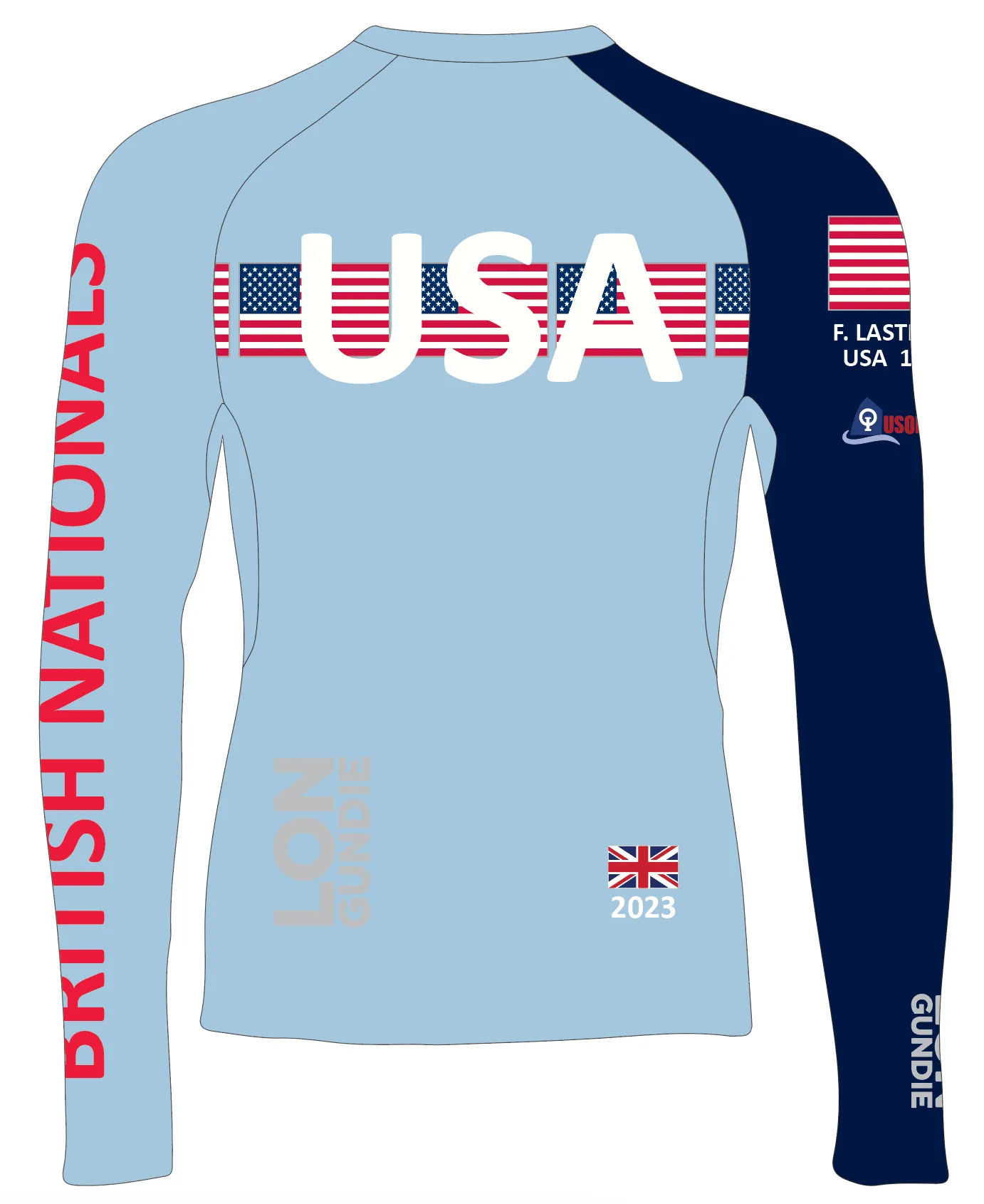 MEN TECH-TEE TOP LONG SLEEVE NAVY | USODA BRITISH NATIONALS | PSNLZ'D