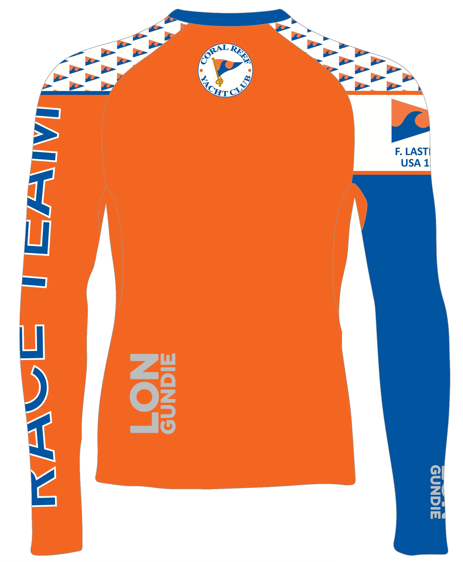 MEN TECH-TEE TOP LONG SLEEVE ORANGE | CORAL REEF YACHT CLUB | PSNLZ'D