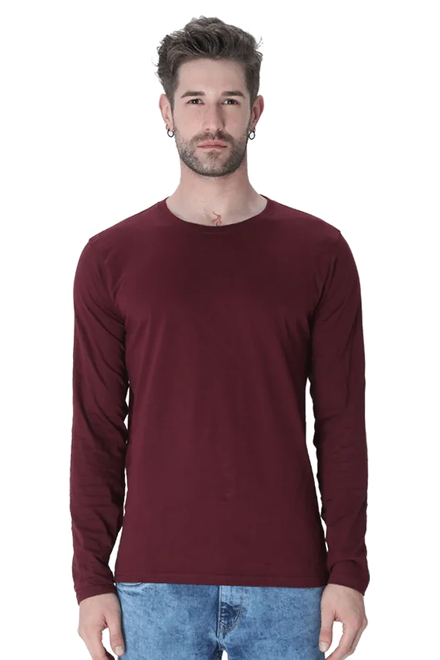 Men’s Full-Sleeve Round Neck T-Shirt – Sleek, Comfortable, and Versatile