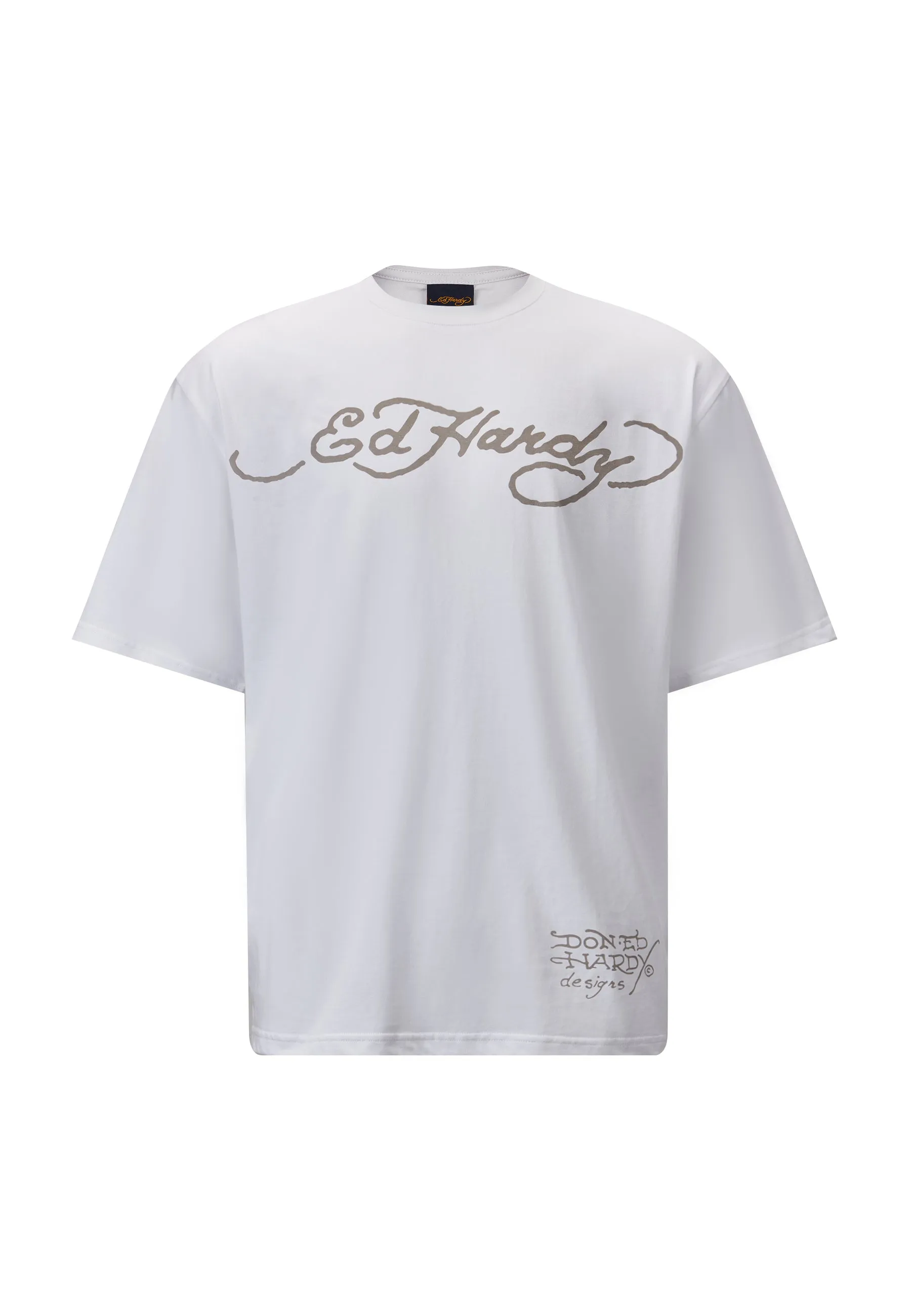 Mens Skull-Flame T-Shirt - White