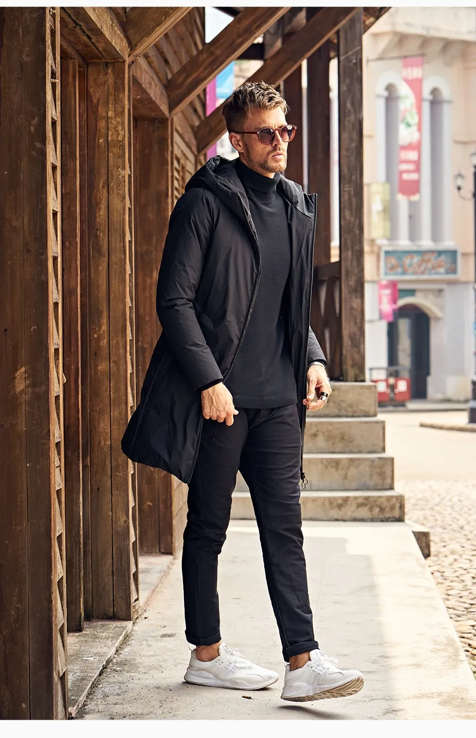 Men's Winter Thick Hooded Long Down Parka