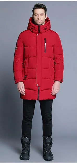 Men's Winter Warm Windproof Hooded Long Parka