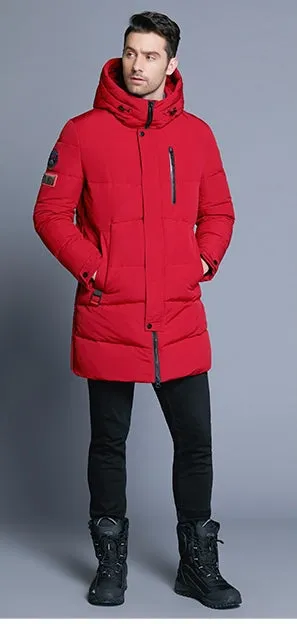 Men's Winter Warm Windproof Hooded Long Parka