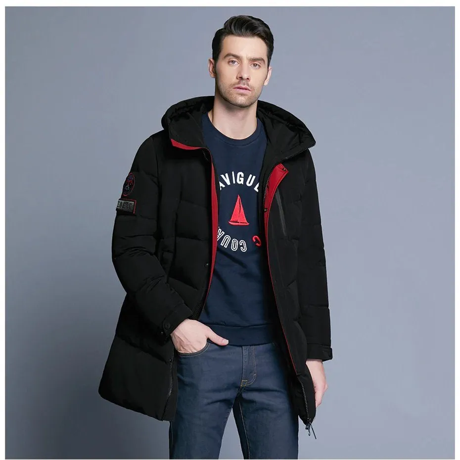 Men's Winter Warm Windproof Hooded Long Parka
