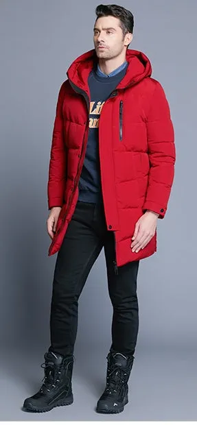 Men's Winter Warm Windproof Hooded Long Parka