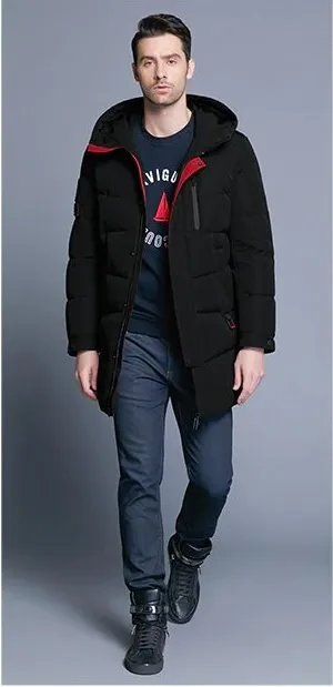Men's Winter Warm Windproof Hooded Long Parka